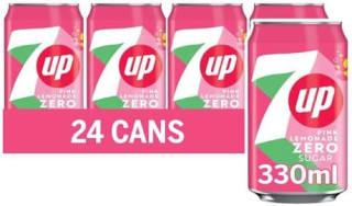 7UP Zero Pink Lemonade, 24 x 330ml Can - £7.12 / £6.37 S&S