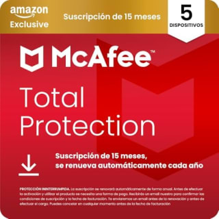 McAfee Total Protection 5 Dispositivos 2026, 15 meses, Exclusivos Amazon por 12.89€