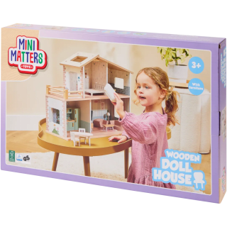 Mini Matters houten poppenhuis voor €14,92 bij de Action