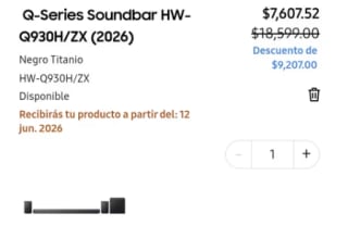 Barra de Sonido Samsung HWQ930H 9.2.1 por $6,846 | Mercado Pago