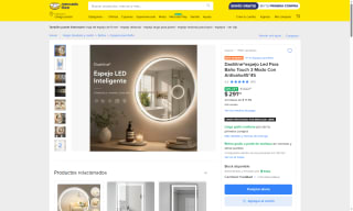 Espejo LED Baño Dashline $291 | Mercado Libre
