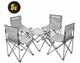 5-pak Campingstoelen met grijze tafel voor €25,43 bij Sportkorting