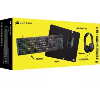 CORSAIR 4 in 1 Gaming Bundle - Corsair HARPOON Mouse + Corsair K55 Keyboard + Corsai
