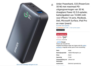 Anker Powerbank 533 (PowerCore 30W) voor €24,98 bij Amazon