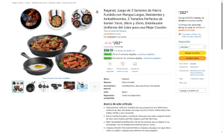 Juego de 3 Sartenes Hierro Fundido por $283 | Oferta Amazon