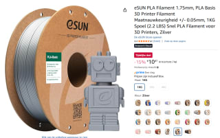 eSUN PLA Filament 1.75mm 1 kg vanaf €10.74 bij Amazon