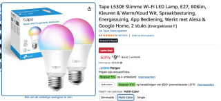 2-Pack Tapo L530E Slimme Wi-Fi LED Lamp voor €9,63 bij Amazon