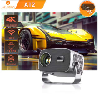 VEVSHAO A12 proyector Mini portátil LED Android 13,0 WIFI 6 1080P 4K Video por 28,40€