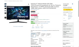 Monitor Samsung Odyssey G55C 27" por $2,662 | Amazon (BanCoppel)