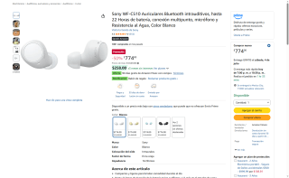 Auriculares Sony WF-C510 Inalámbricos por $774 | Amazon