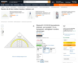 Westcott E-10130 00 geometrische driehoek voor €0,40 bij Amazon
