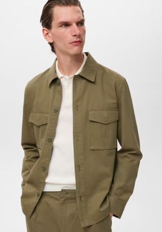 Mango Outlet Chaqueta Algodón Lyocell Bolsillos Khaki por 15,99€