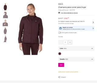 Chamarra ASICS para correr por $783 | Liverpool