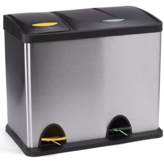 Papelera con pedal acero inoxidable clasificación selectiva 18L+8L MSV por 13.82€