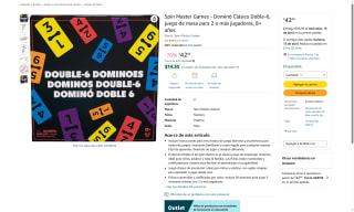Spin Master Games Dominó Clásico Doble-6 por $43 | Oferta Amazon
