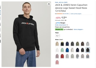 Jack & Jones Corp Old Logo Plus Size hoodie voor €17,99 bij Amazon