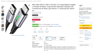 Cable USB A a USB C 2m por $84 | Oferta Amazon
