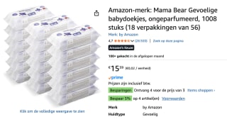 Mama Bear Gevoelige babydoekjes 4 x 1008 doekjes voor €43,09 bij Amazon