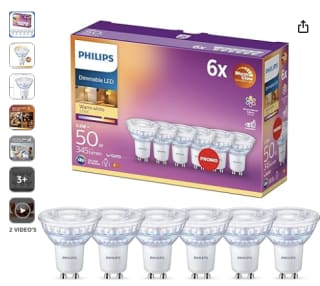 Philips LED Spot 6-pack - Warmwit Licht - GU10 - 50 W voor 12,99 euro