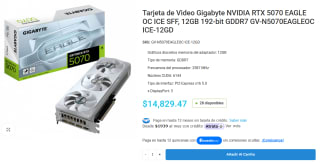 Gigabyte RTX 5070 EAGLE OC ICE SFF 12GB por $14,753 | Dimercom