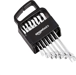 Amazon Basics Juego llaves de trinquete, combinadas, métricas, 7 unidades por 9,31€