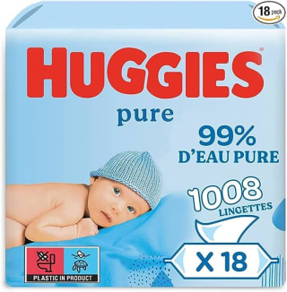 Huggies Lingettes Pure pour bébé (1008 lingettes) pour 14,64€ chez Amazon