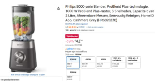 Philips Blender HR3020/20 - Krachtige 1000 Watt Motor voor €42,74 bij Amazon