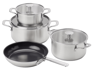 KitchenAid Stainless Steel pannenset 7-delig voor €89,95 bij iBOOD
