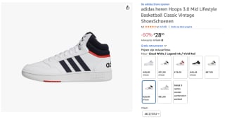 Adidas HOOPS 3.0 MID Wit / Marine / Rood voor €28 bij Amazon