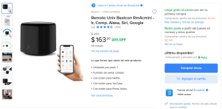 Control Remoto BroadLink BestCon RM4C Mini por $163 | Mercado Libre