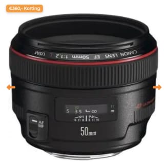 Canon EF 50mm F/1.2 L USM voor €1.199 bij Kamera express