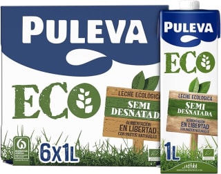 Puleva ECO - Leche Ecológica Semidesnatada BIO (pack 6 x 1L) por 4,27€ en Amazon
