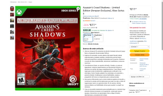 Assassin’s Creed Shadows Limited Edition por $611 | Amazon