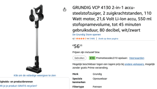 Grundig Stofzuiger voor €56,65 bij amazon