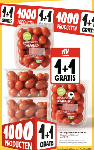 1000 producten 1+1 gratis bij de Jumbo