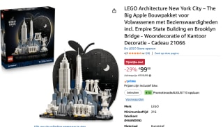 LEGO Architecture New York City The Big Apple 21066 voor €99 bij Amazon
