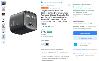 Cargador Anker Hielo 20W PD 3.0 por $160 | Oferta Mercado Libre