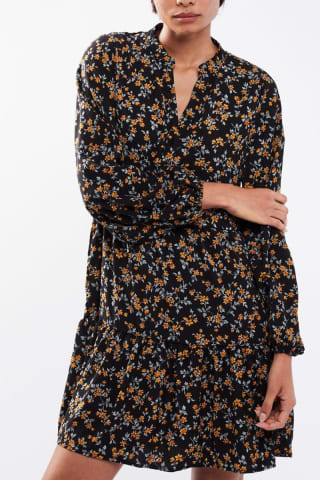 ASOS vestido evasé estampado flores negro por 2,99€
