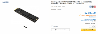 SSD Hyundai HTM2PC2TB NVMe 2TB por $2,039 | Oferta CyberPuerta