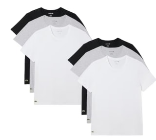6x Lacoste heren Basic T-Shirts voor €49,95 bij Ibood