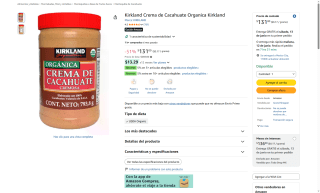 Crema Cacahuete Kirkland 793g por $131 | Oferta Amazon