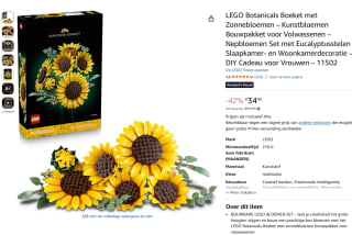 LEGO Botanicals Boeket met Zonnebloemen voor €34,99 bij Amazon
