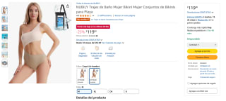 NUBILY Traje de Baño Conjunto Bikini por $119 | Amazon