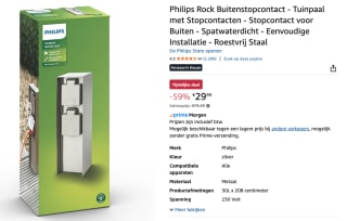 Philips Rock buitenstopcontact voor €29,99 bij Amazon