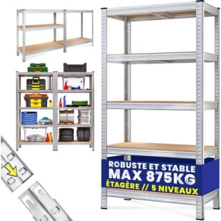 Euro Vanadium – Étagère métallique modulable 160 x 160 cm à 27,99€ chez ManoMano