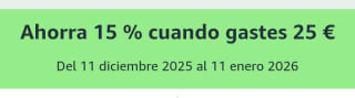 -15% de Dto al gastar 25€ en Amazon.