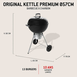 Barbecue charbon de bois Weber Original Kettle Premium ø57 cm à 169€ chez Castorama