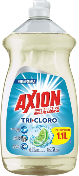 Axion Lavatrastes Líquido Tricloro 1.1 L por $38 en Amazon