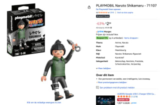 PLAYMOBIL Naruto Shippuden Shikamaru voor €2,99 bij Amazon