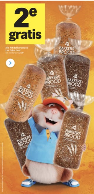 1+1 gratis op Alle AH Bakkersbrood Les Pains